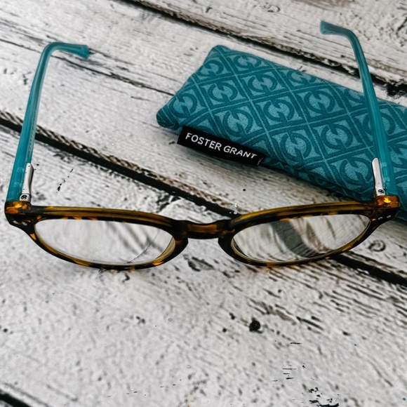 Foster Grant BRYN Women’s Reading Glasses - Tortoise & Teal, +2.50 - Picture 11 of 14